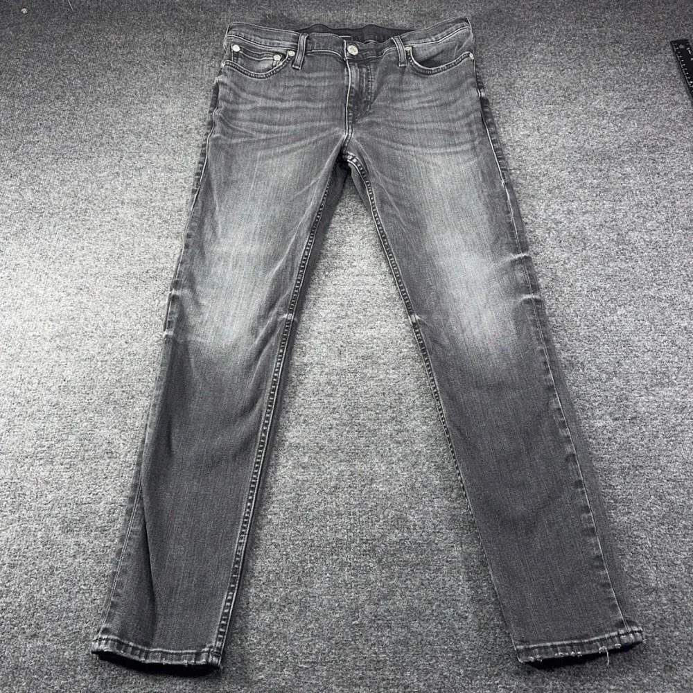 True Religion Geno Slim Fit Jeans Mens 34 Faded Black Stretch Denim Pants